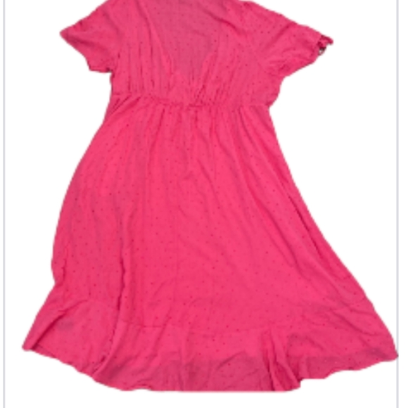 Torrid Coral Pink Clip Dot Surplice Tulip Dress with Pockets 2X 18/20 NWT - Picture 11 of 12